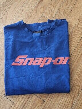 Snap-on Blue Pullover Crew Neck Long Sleeve Shirt Graphic Logo Men’s Large